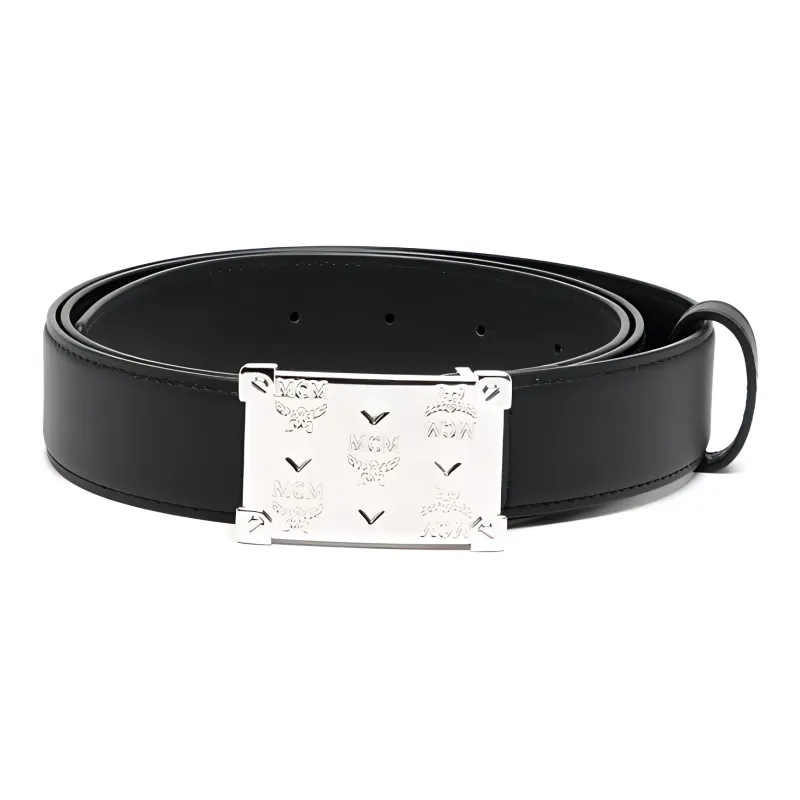 MCM Aren Logo-plaque Leather Belt-0