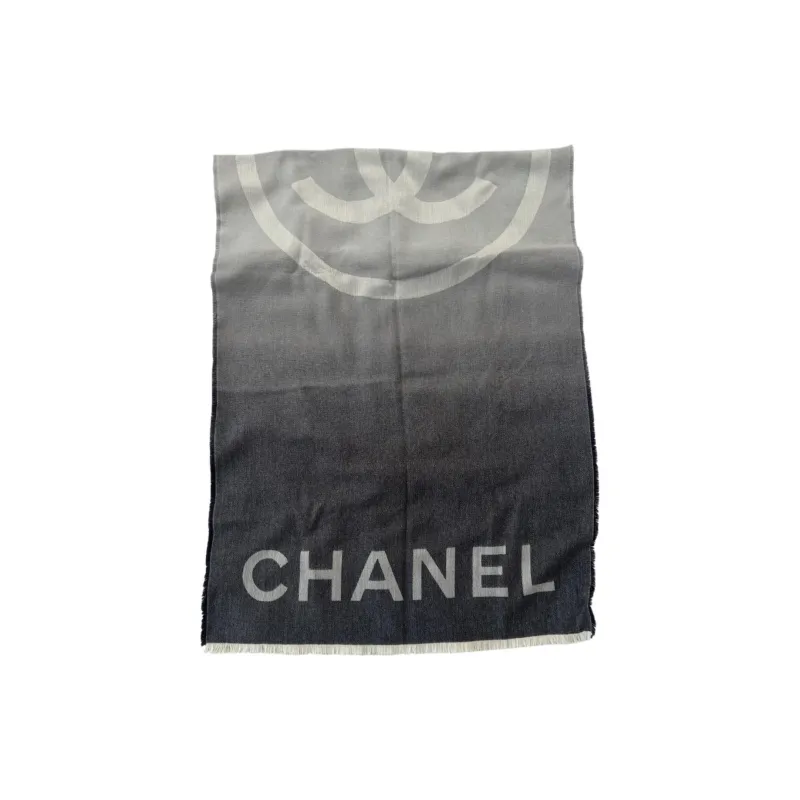 CHANEL Cashmere Knit Scarves Women's Black-0