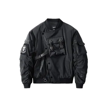 VIP Urban Techwear Workwear Flight Jacket Thickened Puffer Jacket Winter Men's Black
