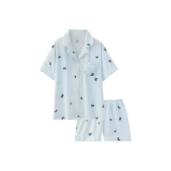 XIAFENYAN Pajama Set Women's Crushed Ice Blue