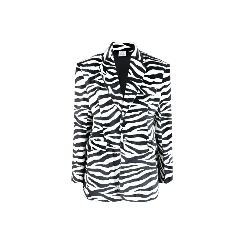 Vetements Oversize-shoulder Zebra-print Blazer-0