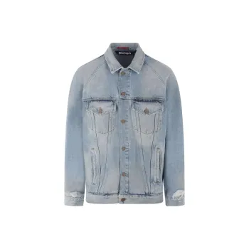 PALM ANGELS Light Wash Sunset Loose Denim Jacket