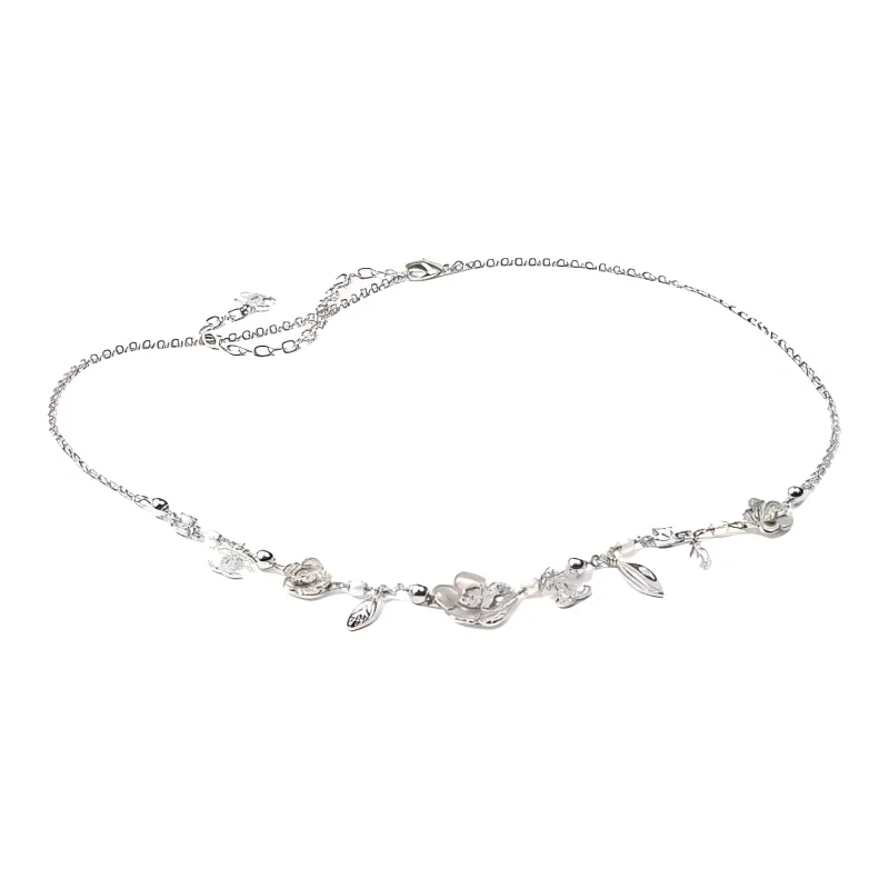 CHANEL Solid Color Design Resin Belt Unisex Silver-1