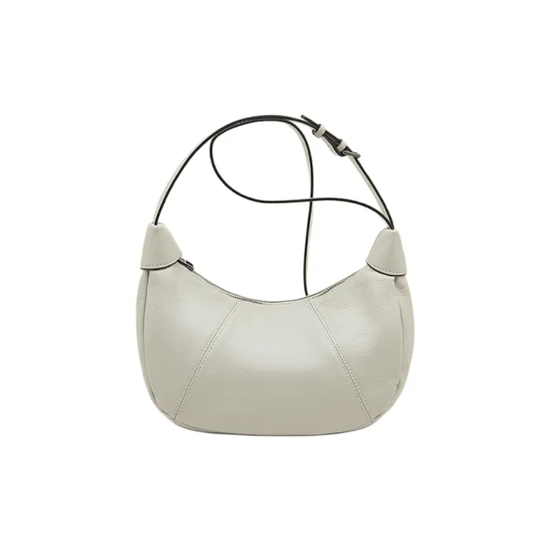 Old Man's Head Top Grain Cow Leather Crossbody Bag, Shoulder Bag Women's Black/White/Elephant Gray/Purple-5