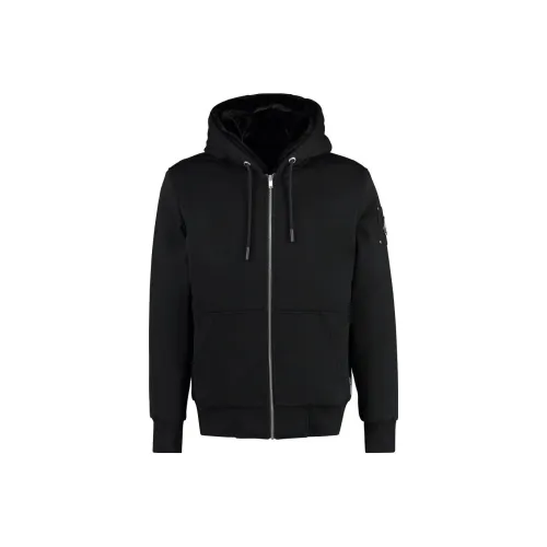 Moose Knuckles Logo Plaque Drawstring Zipped Hoodie