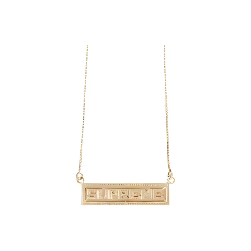 Supreme Name Plate Pendant 14k-0