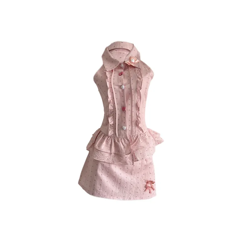 Fashion Skirt Set Women's Pink Shades-0