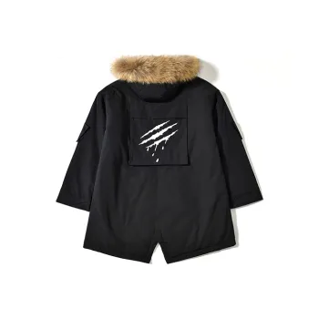 Suamoment Mid Length Parka Puffer Jacket Unisex Black