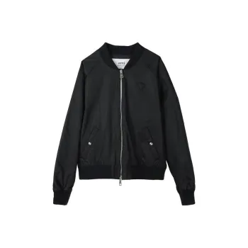 AMIPARIS Paris Logo Embroidered Zipped Bomber Jacket
