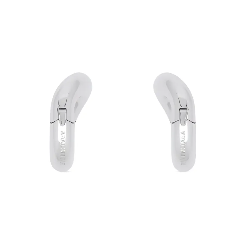 Balenciaga Loop Xxs Logo Engraved Earrings-2