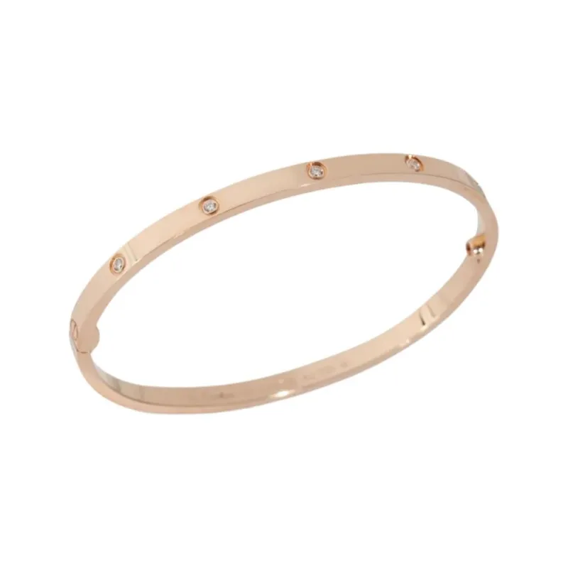 Cartier 18K Rose Gold Small Love Diamond Bangle-2