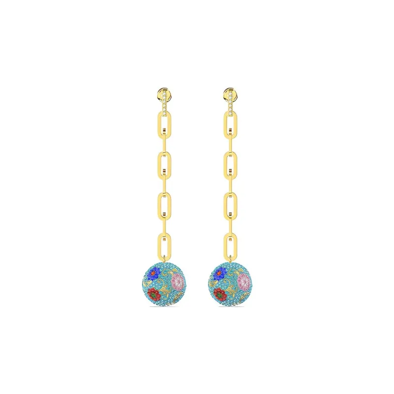 Swarovski Flower Of Fortune Earrings Women's Gold Plated-0