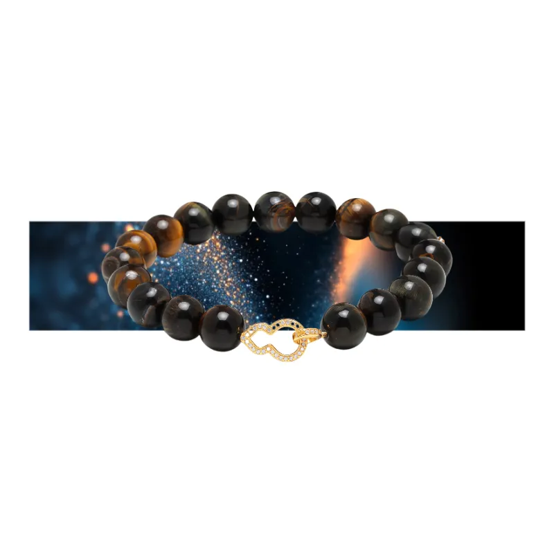 CIGA LONG Tiger's Eye Stone Beaded Bracelet, Additional+3 Bead Men's-1