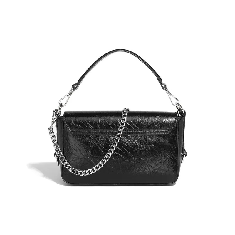 Vigno Synthetic Leather Handbag, One Shoulder, Crossbody Bag Women's Silver/Black-7