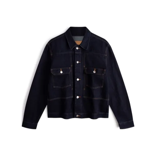 CALVIN KLEIN Simple Collection Denim Jacket Unisex Denim Dark Blue