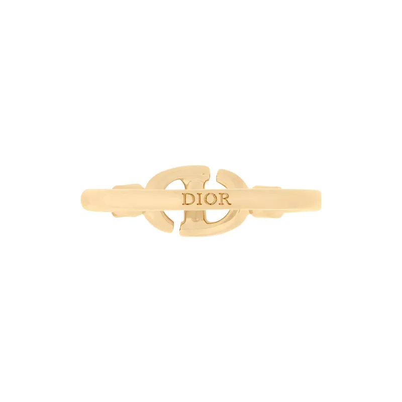 DIOR Faux Crystal Rings Women's Gold-1