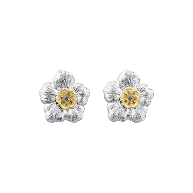 BUCCELLATI 925 Sterling Silver, Colored Rhinestone Earrings Unisex Silver-0