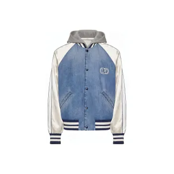 Valentino Double-Layered Hooded Varsity Jacket