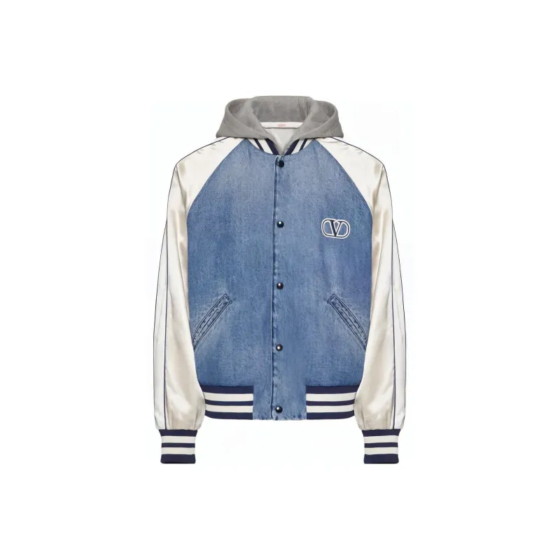 Valentino Double-Layered Hooded Varsity Jacket-0