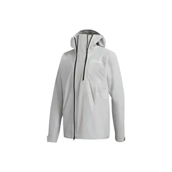 Adidas Terrex Waterproof Primeknit Rain Jackets Coats Men's Light Gray