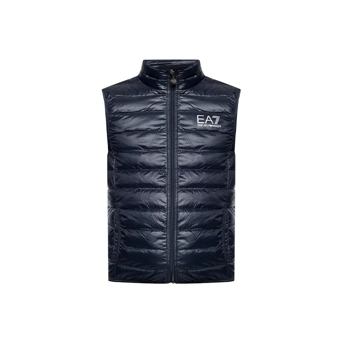 Ea7 EMPORIO ARMANI Logo Printed Zipped Gilet-0