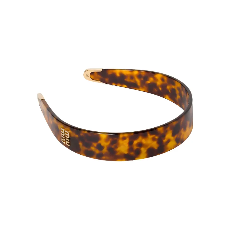MIU MIU Plexiglass Headbands Women's Gold/Honey/Tortoiseshell-1