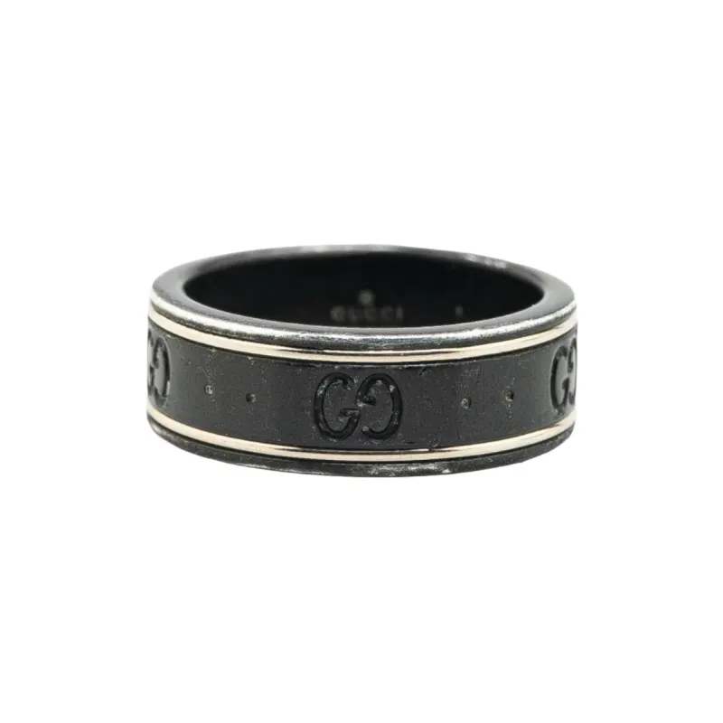 GUCCI 2000 2024 18K White Gold Icon Thin Band Ring-0