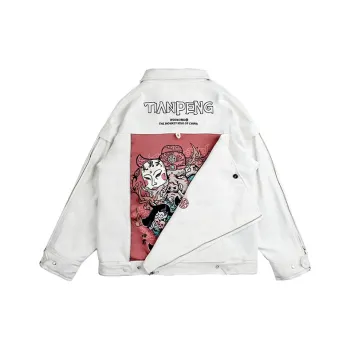 WOOKONG Loose Fit Denim Jacket Men's