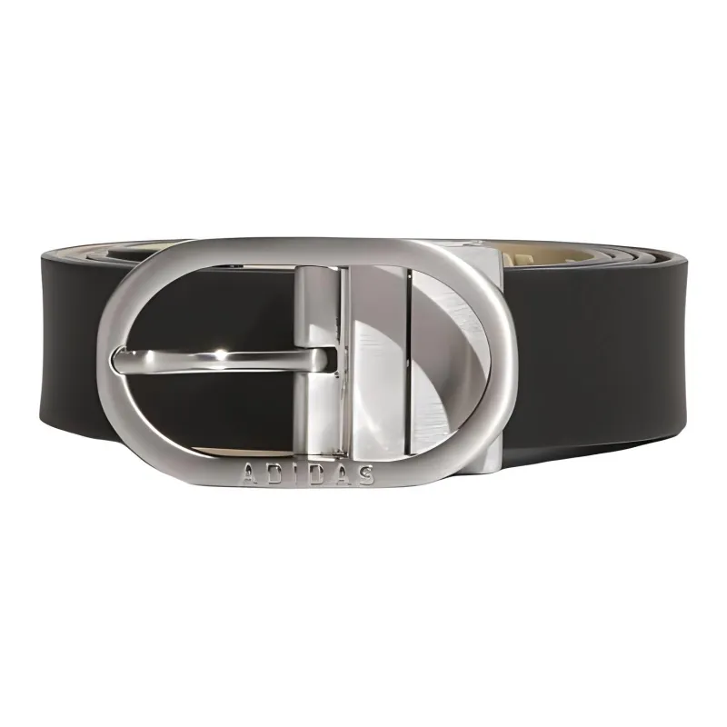Adidas Logo Identification Polyurethane Leather Belts Women's Black/Heather Gray-0