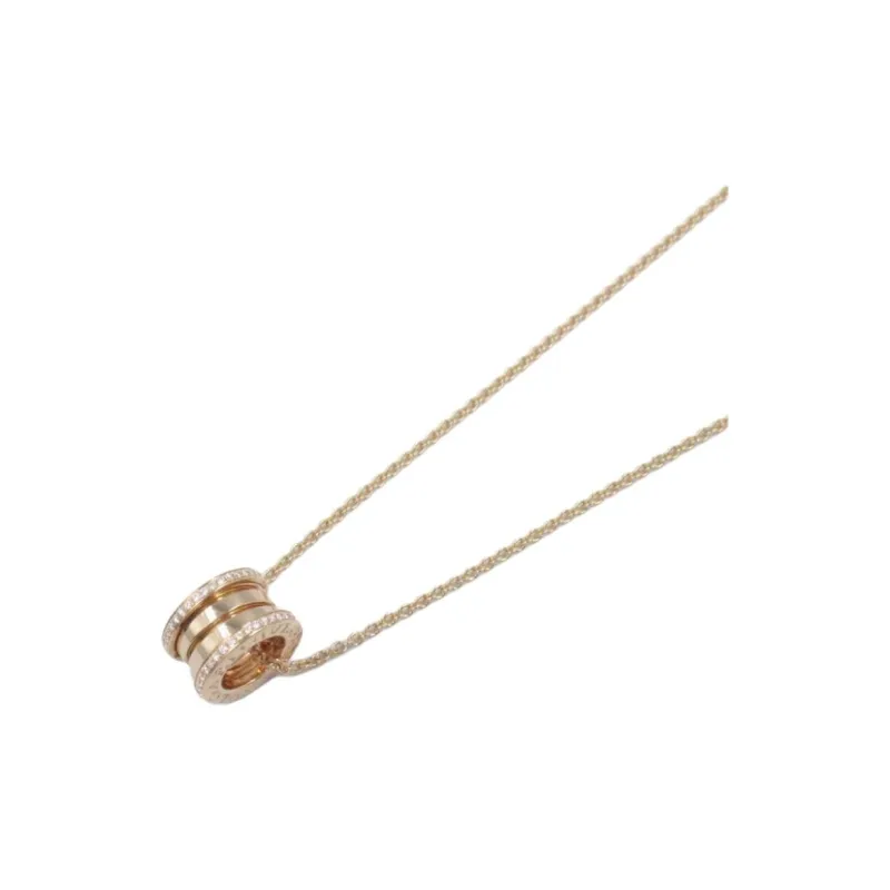 BVLGARI 2010s 18kt Rose Gold B.zero1 Diamond Pendant Necklace-5