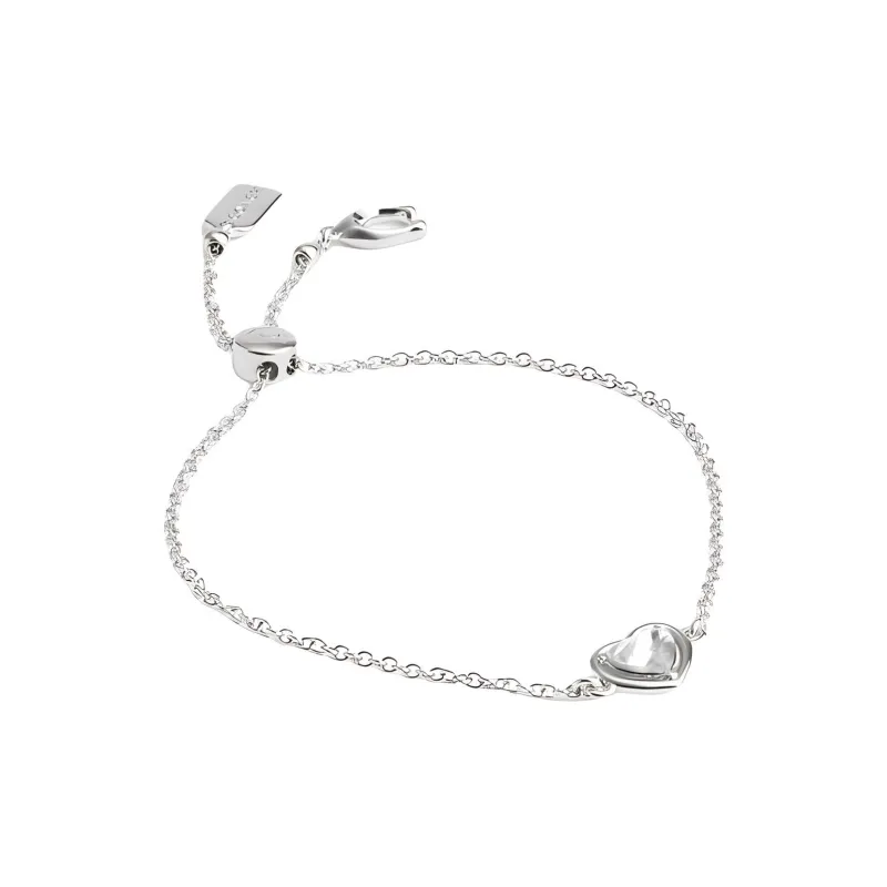 COACH Brass Plated, Glass, Cubic Zirconia Bracelets Women's Silver-0