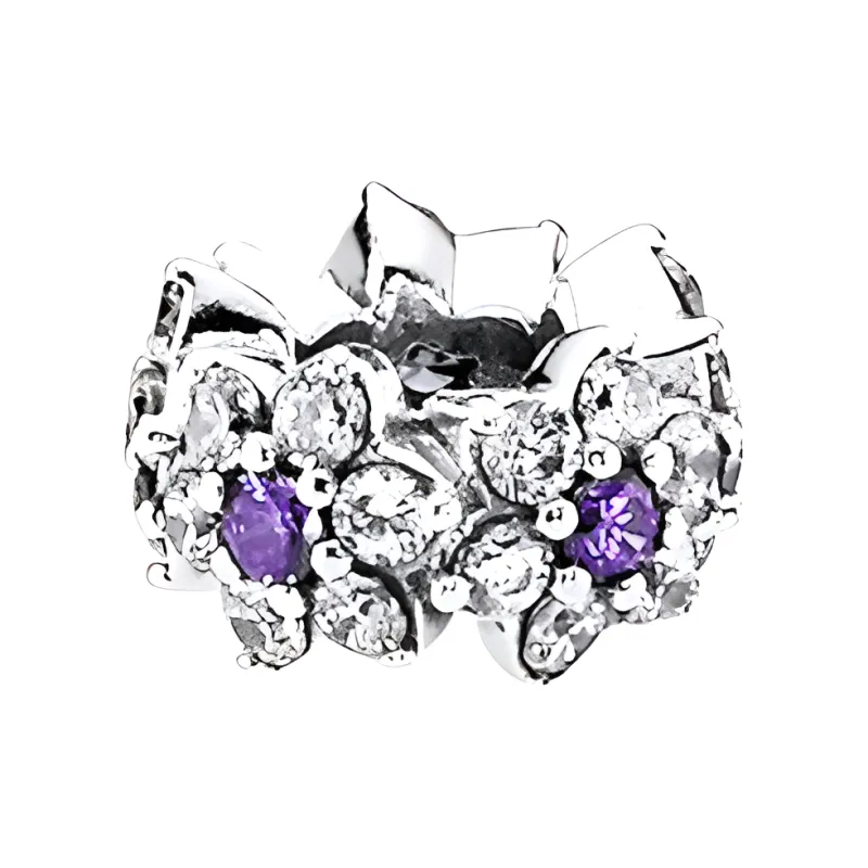 Pandora 925 Sterling Silver Pendants Unisex Silver/Purple-1