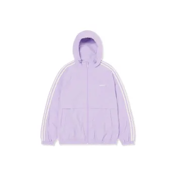 NERDY NY Series Double Stripe Windbreaker Hooded Jacket Light Purple