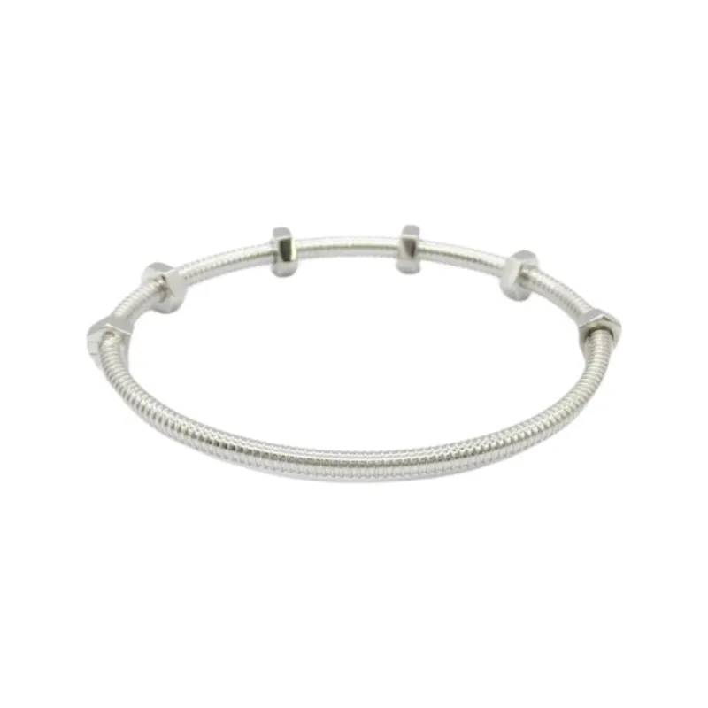 Cartier 2010s 18K White Gold Écrou De Cartier Bracelet-2
