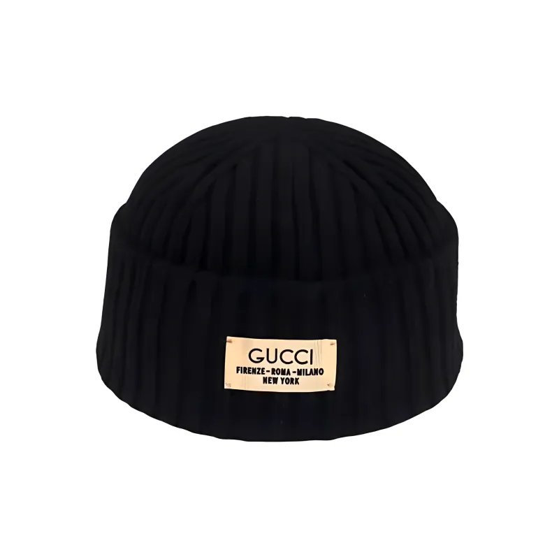 GUCCI Wool Polyamide Beanies Men's Black-1