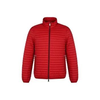 EMPORIO ARMANI Solid Color Stand Collar Cropped Down Jacket Men's Red
