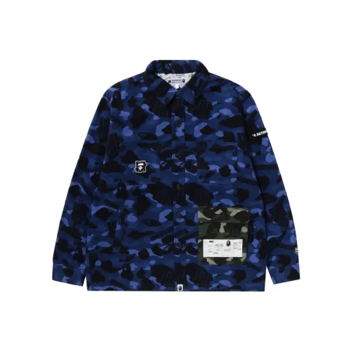 Undefeated X A BATHING APE Bape Jackets Men Marine Blue