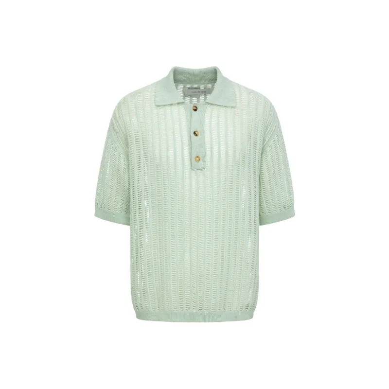 Feng Chen Wang Open knit Polo Shirt-0