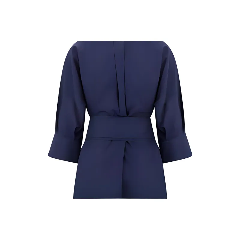 'S MAX MARA SS23 Long Sleeved Dresses Women's Dark Blue-4