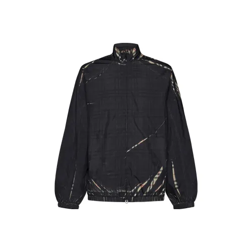 Burberry Sliced Checked Zip Up Jacket