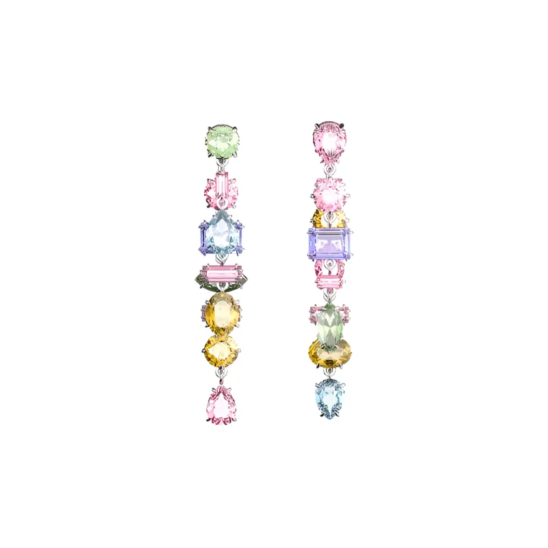 Swarovski Rhodium-Plated Earrings Women's Multicolor-1