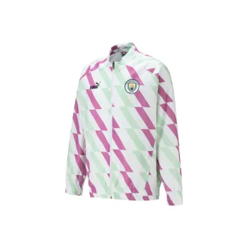 PUMA Manchester City Jackets Men White Verdant Green Fuchsia
