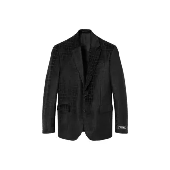 VERSACE SS24 Business Suits Coats Men's Obsidian Black Color