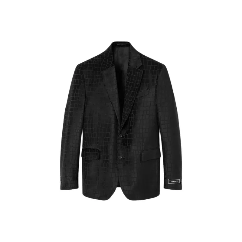 VERSACE SS24 Business Suits Coats Men's Obsidian Black Color-0