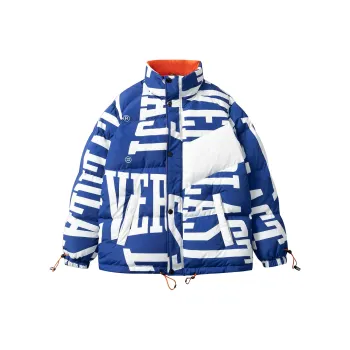 Everlast Letter Stand Collar Loose Fit Thickened Down Jacket Unisex