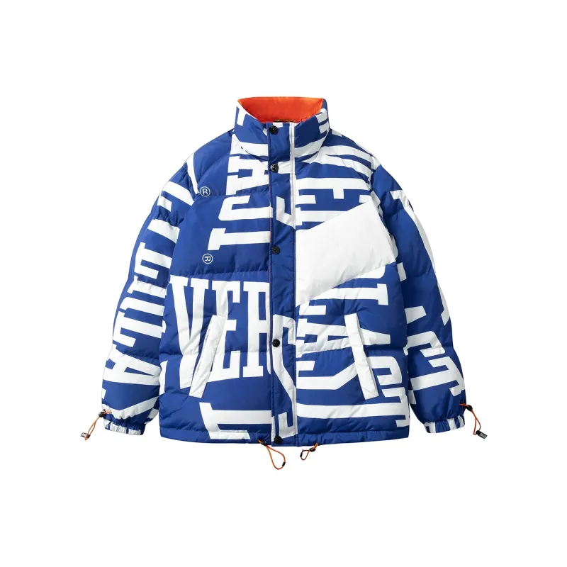 Everlast Letter Stand Collar Loose Fit Thickened Down Jacket Unisex-0