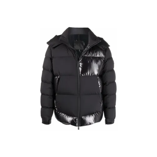 Moncler FW21 Letter Solid Color Detachable Hood Down Jacket Men's Black