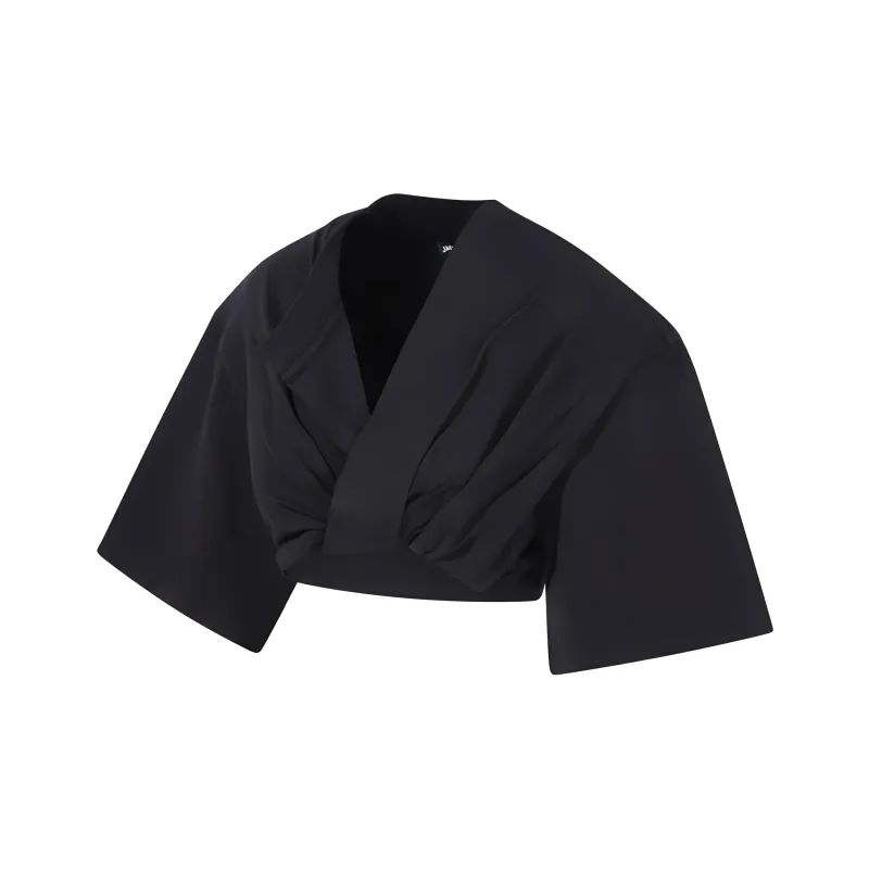 Jacquemus Le T-shirt Bahia Court Cotton Crop Top-2