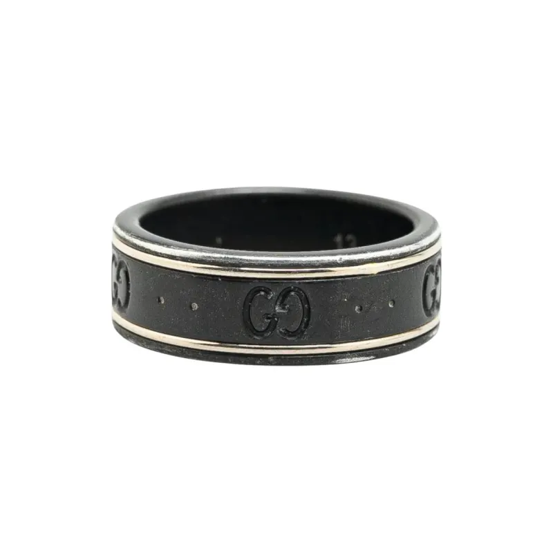 GUCCI 2000 2024 18K White Gold Icon Thin Band Ring-1