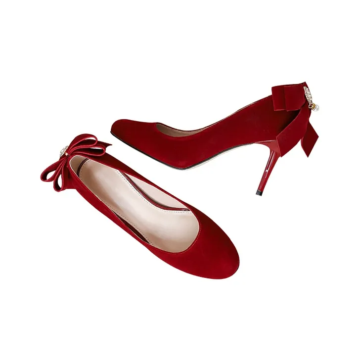 TADSW Slim Heel High Heels 10cm Women's Burgundy-1